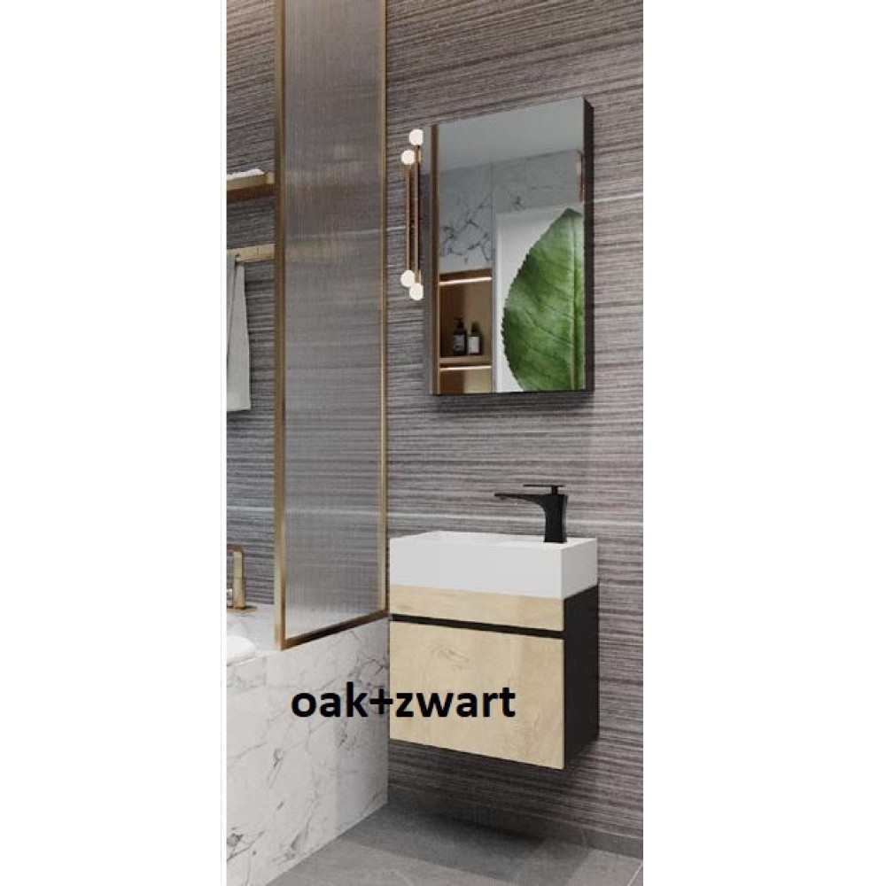 SADE 45CM BADKAMERMEUBEL Oak-Zwart