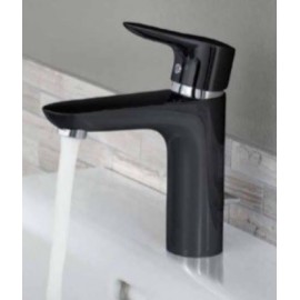 WASTAFELKRAAN MET EENHENDEL, ZWART