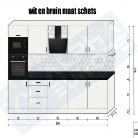 BATU WIT  KEUKEN 300CM ZONDER TOESTELLEN