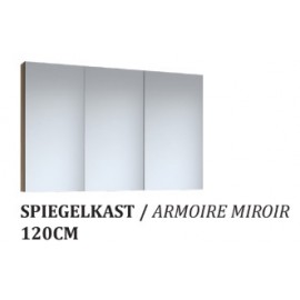 SPIEGELKAST 120CM 3 DEUREN EIK