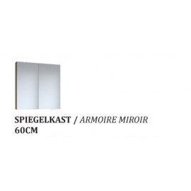 SPIEGELKAST 60CM 2 DEUREN MAT WIT