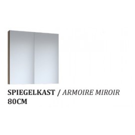 SPIEGELKAST 80CM 2 DEUREN MAT WIT