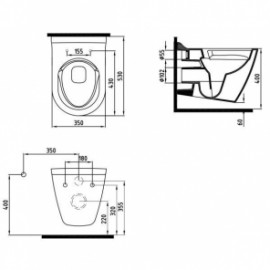 MINERAL NO-RIM OPHANG WC  MET BIDET(TAHARET)