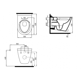 MINERAL  NO-RIM OPHANG WC MET EEN  KOUD WATER KRAAN